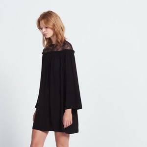Sandro little black dress with lace